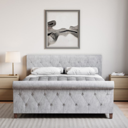 VIDA DESIGNS Vittorio King Size Silver Crushed Velvet Bed - Home Vida - Wilko - thumbnail 5