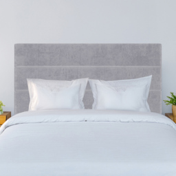 Bedmaster Single Seal Grey Naples Velvet Milan Lined Headboard - Wilko