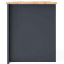 GFW Lancaster 2 Drawer Slate Blue Bedside Table with Oak Effect Top - Wilko - thumbnail 6