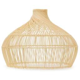 ValueLights Anais Natural Rattan Pendant Shade - Size: 34.5 x 45.5 x 45.5cm - Brown - Wilko