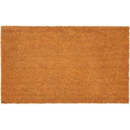 Eselle Astley Plain Natural Coir Door Mat 45 x 75cm - Size: 45 x 75 x 1.5cm - Brown - Wilko - thumbnail 1