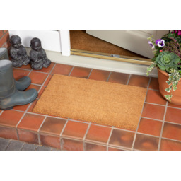 Eselle Astley Plain Natural Coir Door Mat 45 x 75cm - Size: 45 x 75 x 1.5cm - Brown - Wilko - thumbnail 3