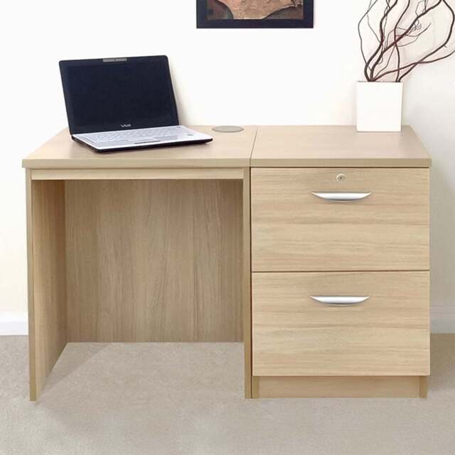 R White Cabinets 2 Drawer Brown Set-04 Desk - Size: 72.8 x 107.9 x 54cm - Wilko - image 1