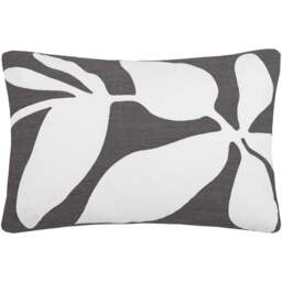 Voyage Maison Aspin Dusk Embroidered Feather Rich Cushion 40 x 60cm - Size: 60 x 40cm - Grey - Wilko