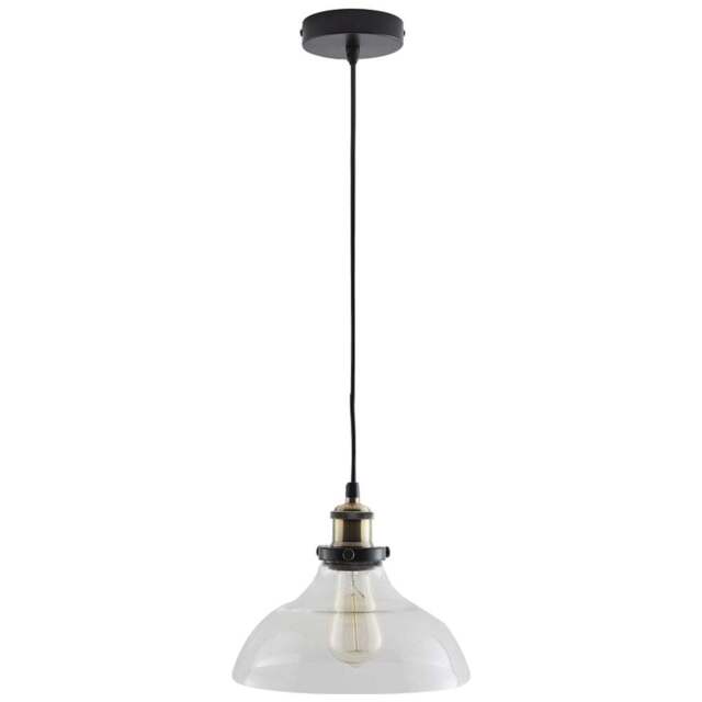 Kliving Jack Clear Glass Pendant Light - Size: 25 x 25 x 25cm - Wilko - image 1