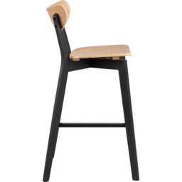 Florence Roxby Bar Black and Oak Bar Stool Set of 2 - Furniture To Go - Wilko - thumbnail 5