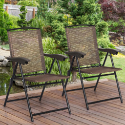 Costway Set of 4 Adjustable Folding Garden Chair - Size: 4 Seater - Wilko