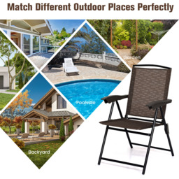 Costway Set of 4 Adjustable Folding Garden Chair - Size: 4 Seater - Wilko - thumbnail 7
