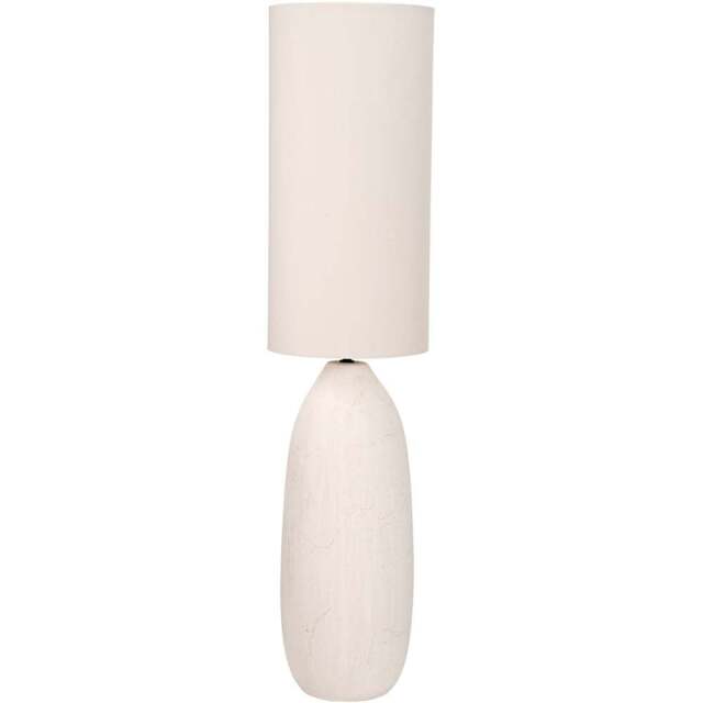 Pacific Lifestyle Erika Off White Fabric Shade White Vintage Textured Ceramic Floor Lamp - Size: 123 x 29 x 29cm - Wilko