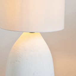 Pacific Lifestyle Erika Off White Fabric Shade White Vintage Textured Ceramic Floor Lamp - Size: 123 x 29 x 29cm - Wilko - thumbnail 4