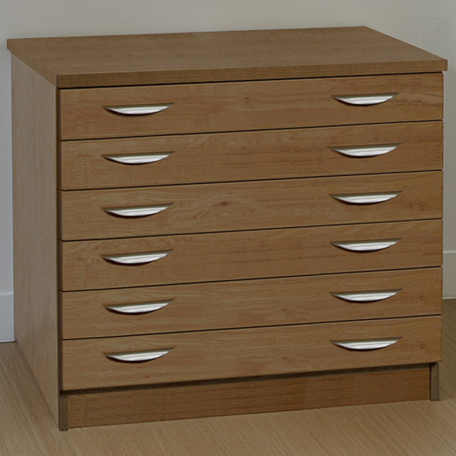 R White Cabinets 6 Drawer Brown A2 Plan Chest of Drawers - Wilko - image 1