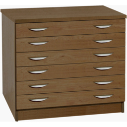 R White Cabinets 6 Drawer Brown A2 Plan Chest of Drawers - Wilko - thumbnail 3