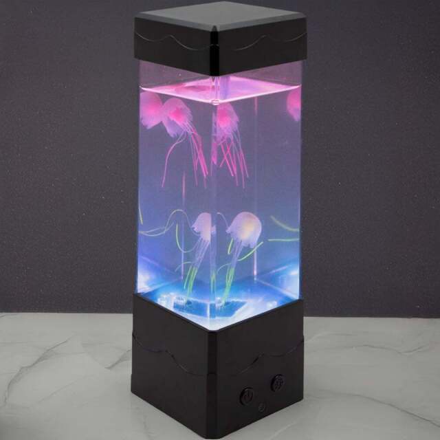 Global Gizmos Square Jellyfish Aquarium Lamp 9 inch - Size: 23 x 9 x 9cm - Multi - Wilko - image 1
