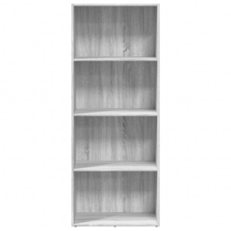 vidaXL 4 Shelf Grey Sonoma Bookcase - Size: 152 x 30 x 60cm - Wilko - thumbnail 4