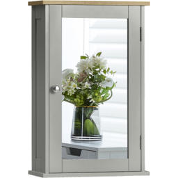 Bath Vida Priano Grey Single Door Mirror Bathroom Cabinet - Size: 53 x 34 x 15cm - Wilko - thumbnail 3