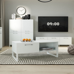 Florence Sali Single Drawer Single Shelf Light Grey Coffee Table - Size: 44.4 x 110 x 57.2cm - Wilko - thumbnail 7