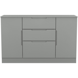 Crowndale Milan 2 Door 3 Drawer Dusk Grey Sideboard Ready Assembled - Size: 79 x 126 x 39cm - Wilko - thumbnail 3
