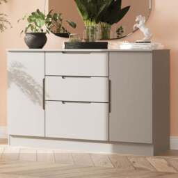 Crowndale Milan 2 Door 3 Drawer Dusk Grey Sideboard Ready Assembled - Size: 79 x 126 x 39cm - Wilko - thumbnail 1