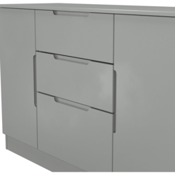 Crowndale Milan 2 Door 3 Drawer Dusk Grey Sideboard Ready Assembled - Size: 79 x 126 x 39cm - Wilko - thumbnail 6