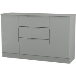 Crowndale Milan 2 Door 3 Drawer Dusk Grey Sideboard Ready Assembled - Size: 79 x 126 x 39cm - Wilko - thumbnail 5