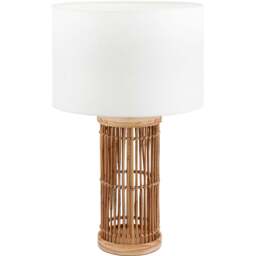 Pacific Lifestyle Sorbus White Jute Shade Natural Coconut Fiber Ribbed Tall Table Lamp - Size: 51 x 30 x 30cm - Brown - Wilko