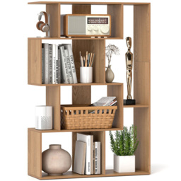 Costway 6 Shelf Natural Geometric Bookshelf with Anti-tip Kits - n/a - Wilko - thumbnail 3