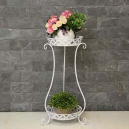 Vintage Plant Stand White 2-Shelf - Size: 64 x 31 x 31cm - Living and Home - Wilko - thumbnail 5