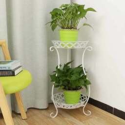 Vintage Plant Stand White 2-Shelf - Size: 64 x 31 x 31cm - Living and Home - Wilko - thumbnail 3