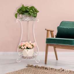 Vintage Plant Stand White 2-Shelf - Size: 64 x 31 x 31cm - Living and Home - Wilko - thumbnail 6