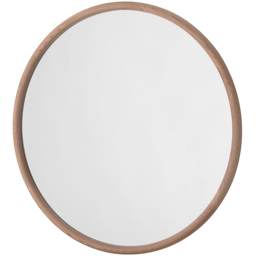 Yearn Natural Solid Oak Round Wooden Wall Mirror 60cm - Size: 60 x 60cm - Oak Natural - Wilko - thumbnail 1