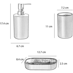 Innoteck Essentials 4 Piece Matt Blue Dish Dispenser and Tumbler Bathroom Accessory Set - Size: 6.5 x 16 x 8cm - Wilko - thumbnail 7
