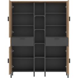 Furniture To Go Arundel 4 Door 2 Drawer Oak Wardrobe - Size: 4 Door, 2 Drawer - Grey - Wilko - thumbnail 4