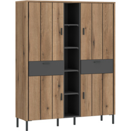 Furniture To Go Arundel 4 Door 2 Drawer Oak Wardrobe - Size: 4 Door, 2 Drawer - Grey - Wilko - thumbnail 3