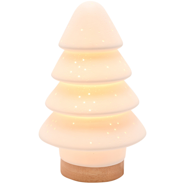 The Seasonal Gift Co. White Porcelain Christmas Tree Lamp - Size: 22 x 14 x 14cm - Wilko - image 1