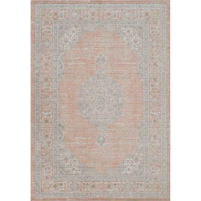 Desire Rugs Maia Coral Orchid Floral Non Slip Rug 160 x 240cm - Orange - Wilko - image 1