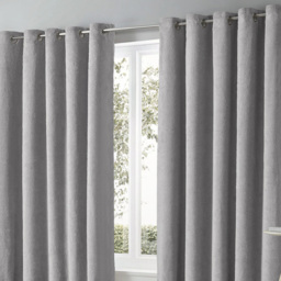 Velosso Teddy Grey Eyelet Curtains 168 x 137cm - Size: W 168 x D 137cm - Wilko - thumbnail 4