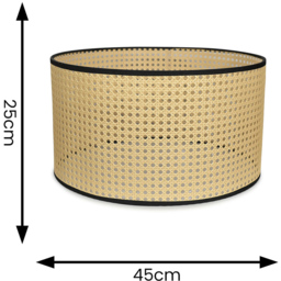 ValueLights Reni Cane Large Shade - Size: 25 x 45 x 45cm - Cream - Wilko - thumbnail 7