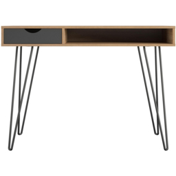 Novogratz Harmony Single Drawer Laptop Desk Natural and Black - Size: 77 x 106 x 49cm - Wilko - thumbnail 4