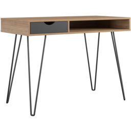 Novogratz Harmony Single Drawer Laptop Desk Natural and Black - Size: 77 x 106 x 49cm - Wilko - thumbnail 3