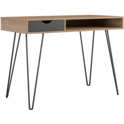 Novogratz Harmony Single Drawer Laptop Desk Natural and Black - Size: 77 x 106 x 49cm - Wilko - thumbnail 5