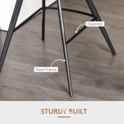Portland Brown Microfibre Vintage Bar Stool Set of 2 - Wilko - thumbnail 7