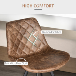 Portland Brown Microfibre Vintage Bar Stool Set of 2 - Wilko - thumbnail 6
