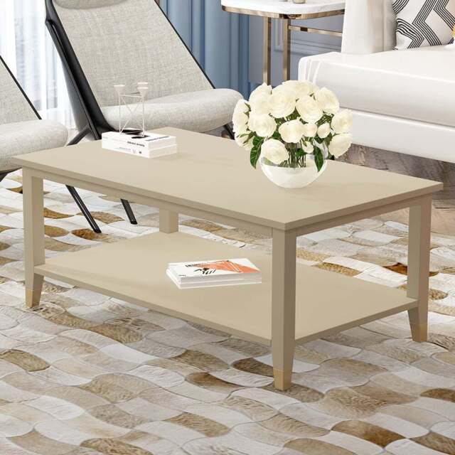 Palazzi Clay Coffee Table - Size: 56 x 100 x  45cm - Cream - Wilko - image 1