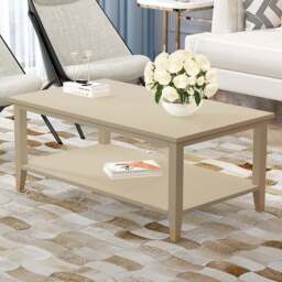 Palazzi Clay Coffee Table - Size: 56 x 100 x  45cm - Cream - Wilko