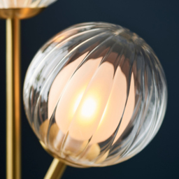 Merano Rome 2 Light Glass Satin Brass Plate Table Lamp - Size: 12 x 19 x 51cm - Brown - Wilko - thumbnail 5