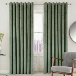 Helena Springfield Escala Lined Sage Curtains 168 x 137cm - Size: W 168 x D 137cm - Wilko