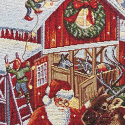 Christmas Scene Tapestry Cushion Red - Wilko - thumbnail 4