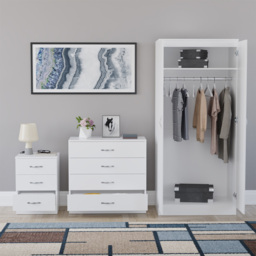 Vida Designs Riano White 3 Piece Bedroom Furniture Set - Wilko - thumbnail 4