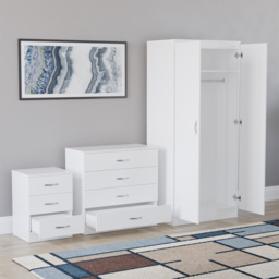 Vida Designs Riano White 3 Piece Bedroom Furniture Set - Wilko - thumbnail 5