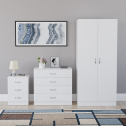 Vida Designs Riano White 3 Piece Bedroom Furniture Set - Wilko - thumbnail 3